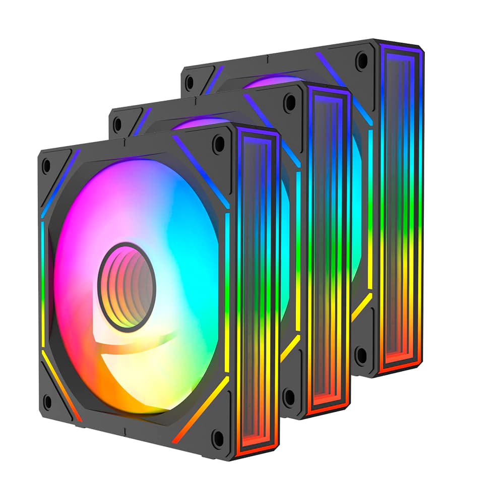 Fan Gamer Like.Tec Puzzle Preto 3 X 120mm Argb - LK-PUZZLE-2025-3X