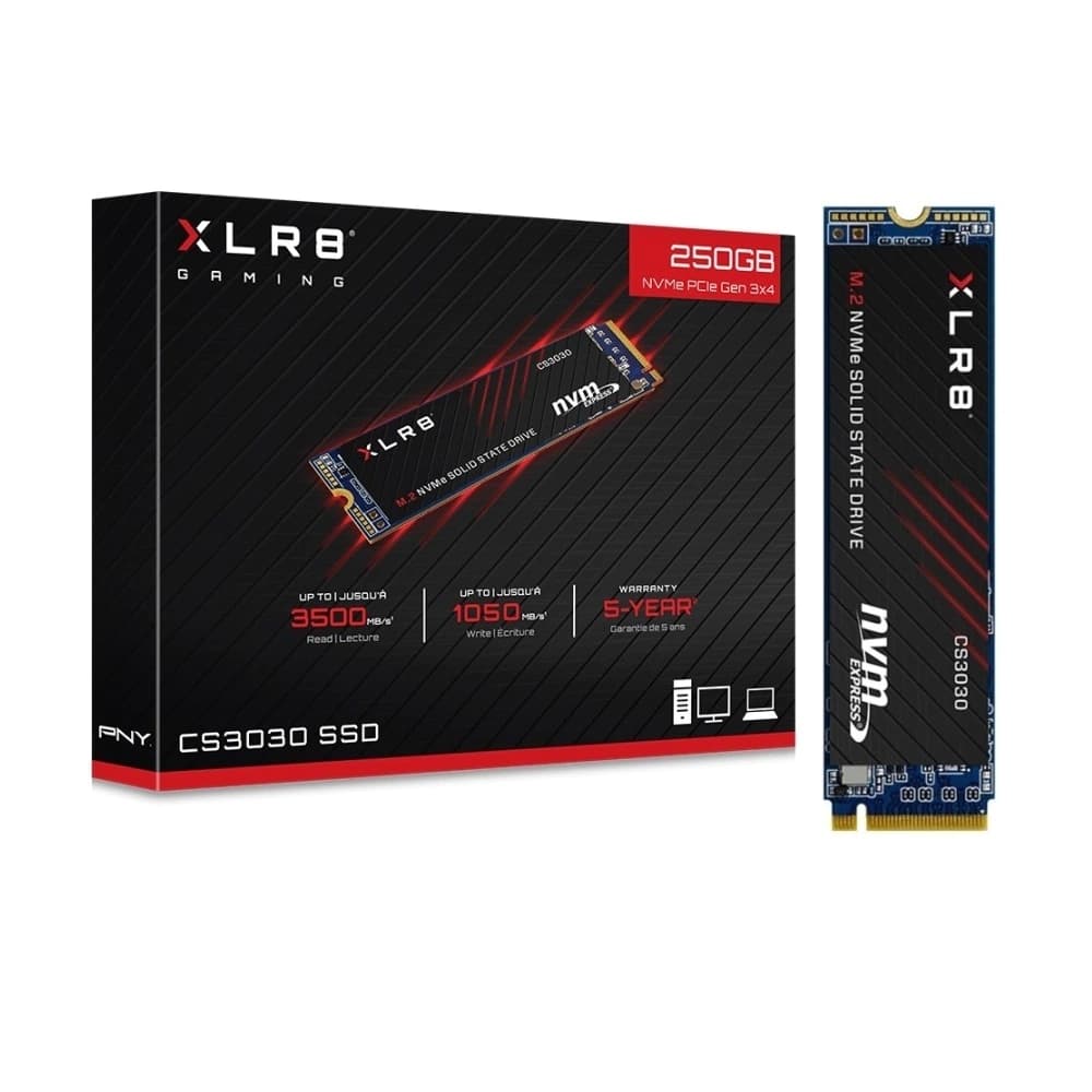 M.2 Pny Xlr8 Cs3030 Pci-E Nvme Gen3 250gb Leituras: 3500mb/S E Gravações: 1050mb/S - M280CS3030-250-RB