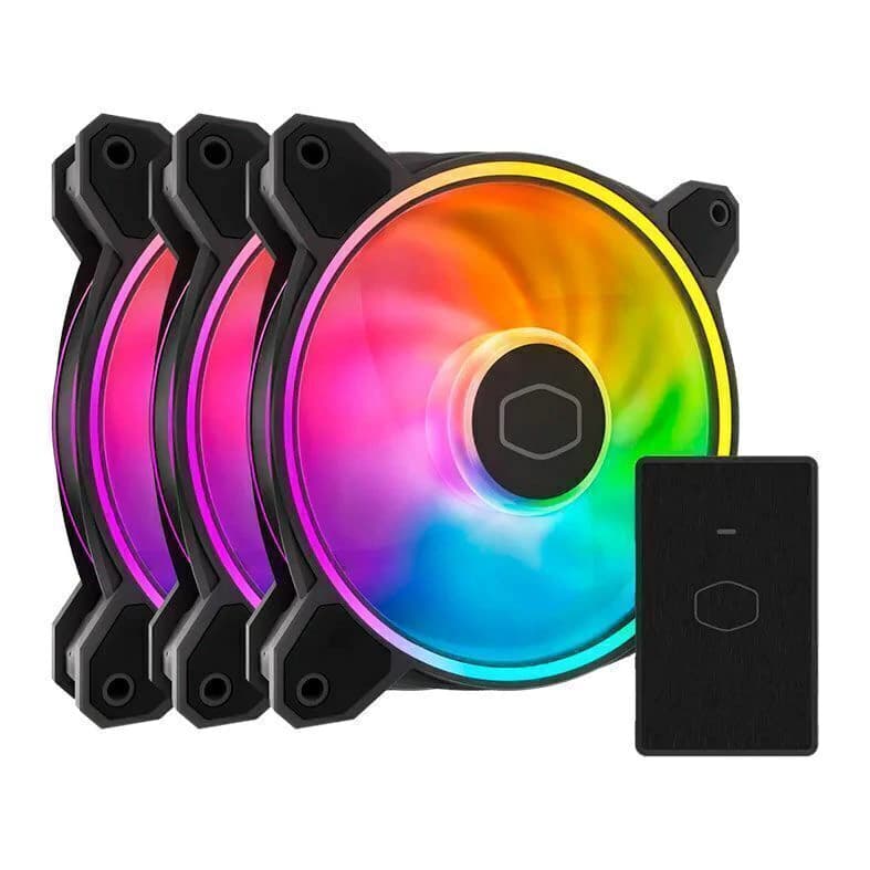Fan Gamer Cooler Master Masterfan Mf120 Halo 2 Preto 3 X 120mm Pwm Argb Dual Loop - MFL-B2DN-213P2-R2