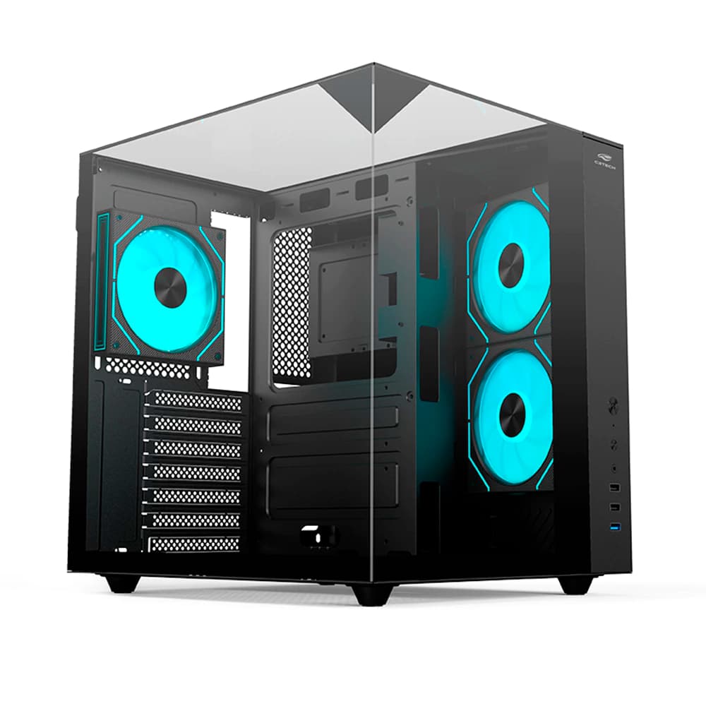 Gabinete Gamer C3tech Gaming Aquarius Preto Vidro Temperado S/Fan Mid Tower - MT-G950BK