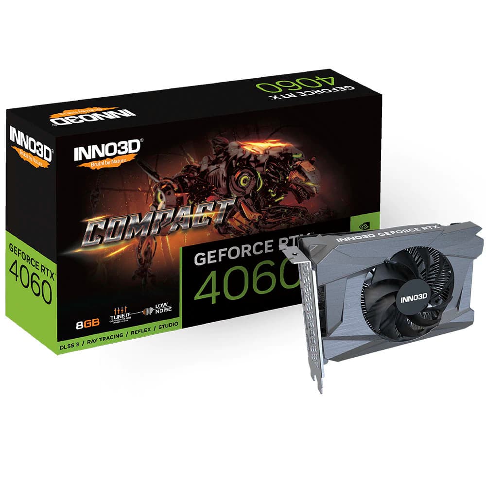 Placa De Vídeo Inno3d Nvidia Geforce Compact Rtx 4060 8gb Gddr6 128 Bits - N40601-08D6-173050N