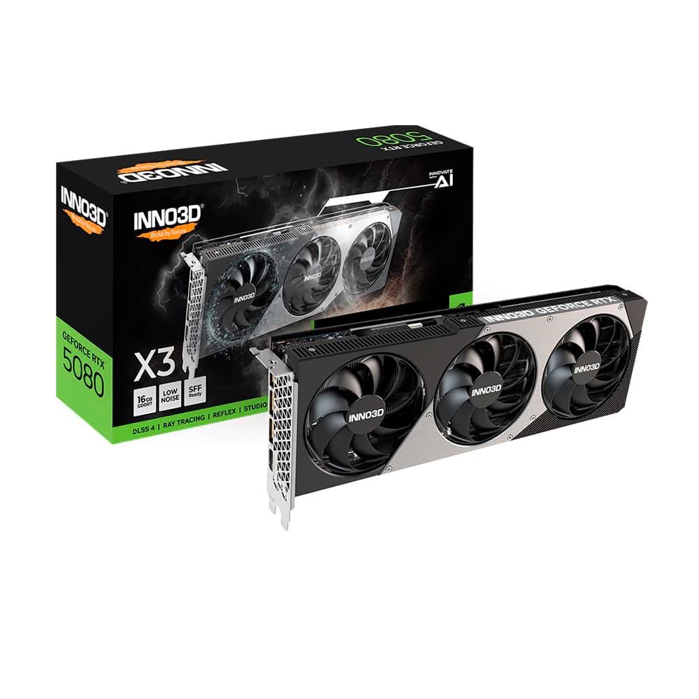 Placa De Vídeo Inno3d Nvidia Geforce 3x Preta Rtx5080 16gb Gdrr7 256 Bits - N50803-16D7-176068N
