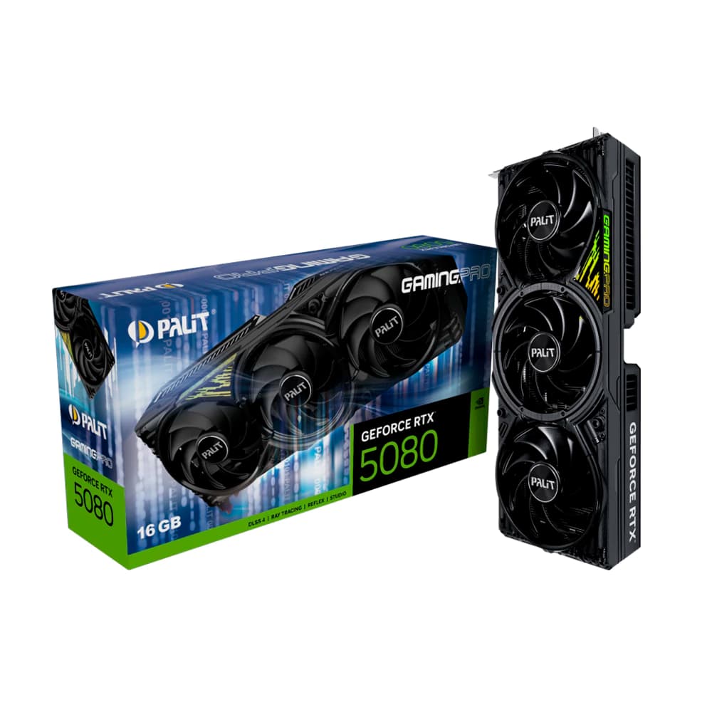 Placa De Vídeo Palit Nvidia Geforce Gamingpro 3x Preta Rtx5080 16gb Gdrr7 256 Bits - NE75080019T2-GB2031A