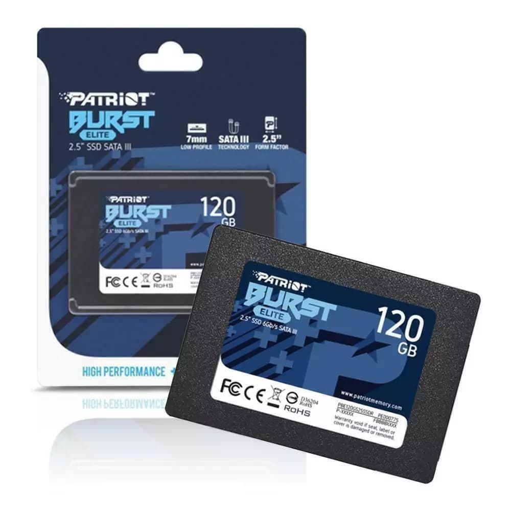 Ssd Patriot Brust Elite 120gb Sata Iii Leituras: 450mb/S E Gravações: 320mb/S - PBE120GS25SSDR