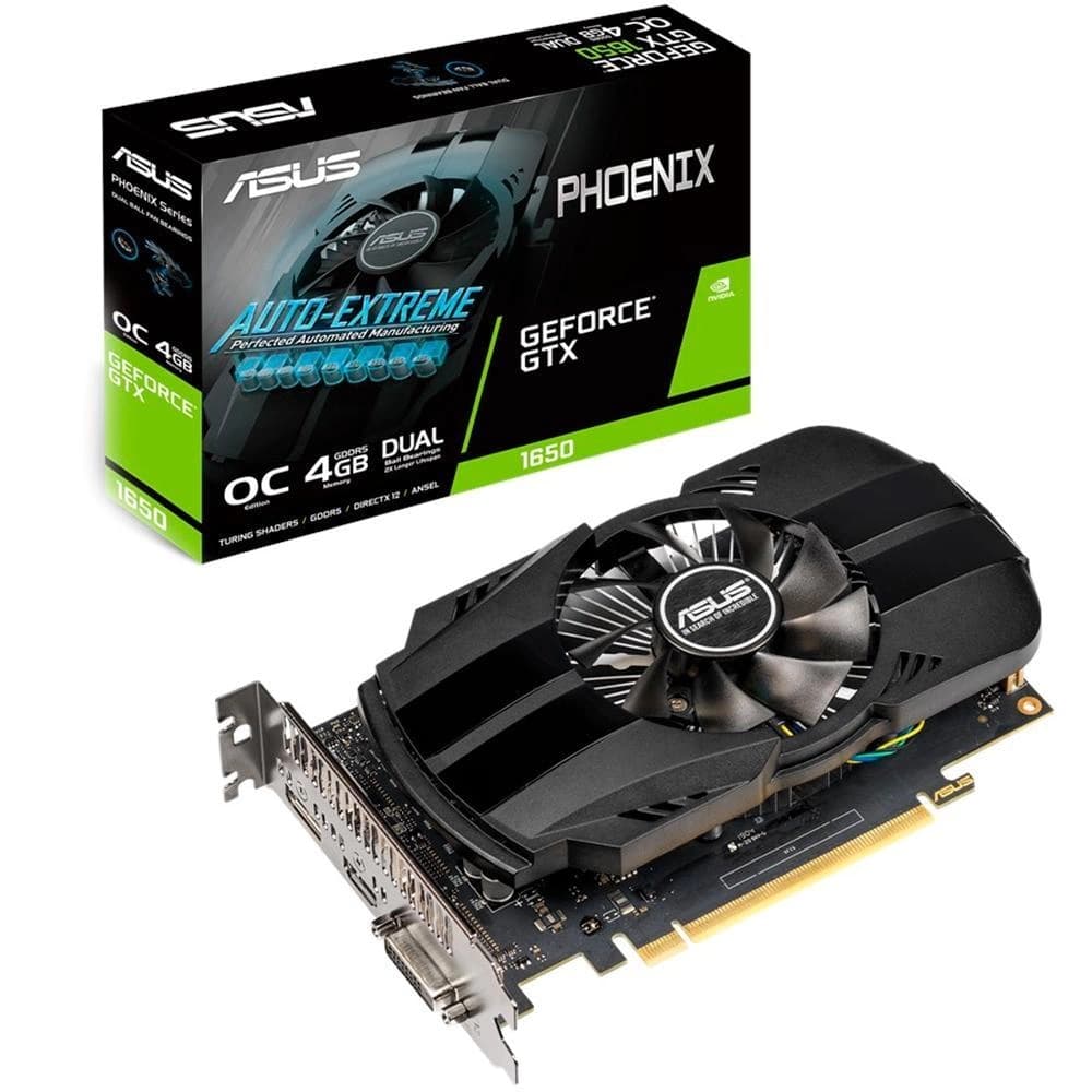 Placa De Vídeo Asus Nvidia Geforce Phoenix Oc Edition Gtx1650 4gb Gddr5 128 Bits - PH-GTX1650-O4G
