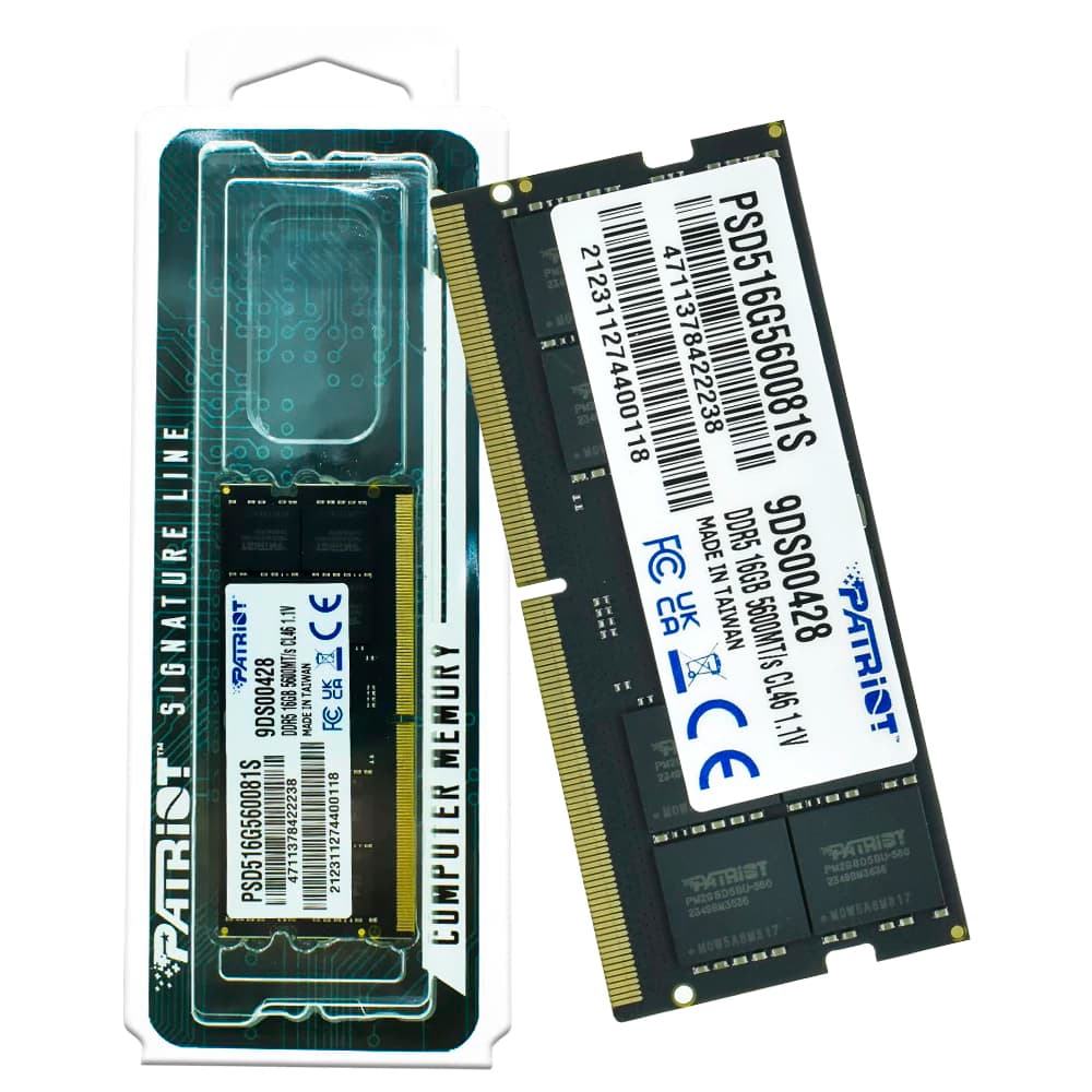 Memória Patriot Signature Line So-Dimm Ddr5 16gb Cl46 5600mhz - PSD516G560081S