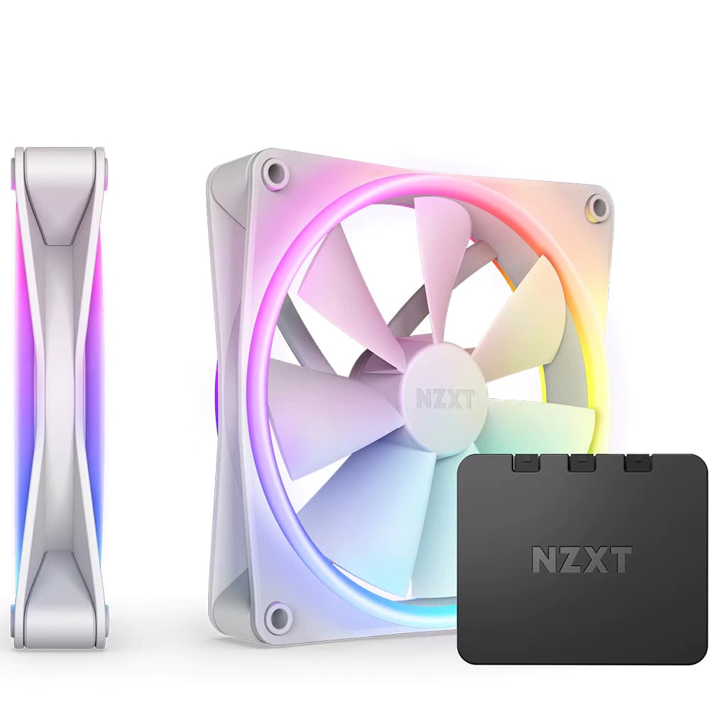 Fan Gamer Nzxt Série F140rgb Duo Branco 2 X 140mm Pwm Rgb - RF-D14DF-W1