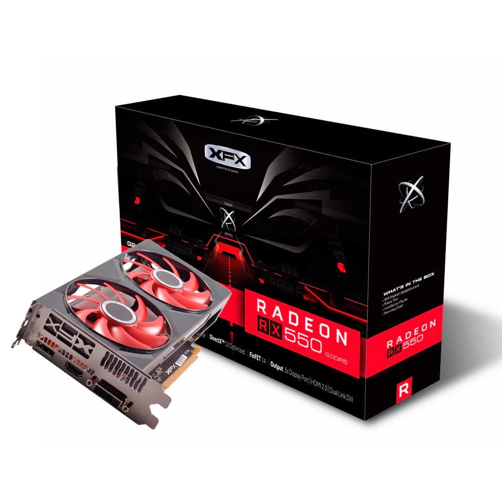 Placa De Vídeo Xfx Amd Radeon Core Dp Rx550 4gb Gddr5 128 Bits - RX-550P4PFG5