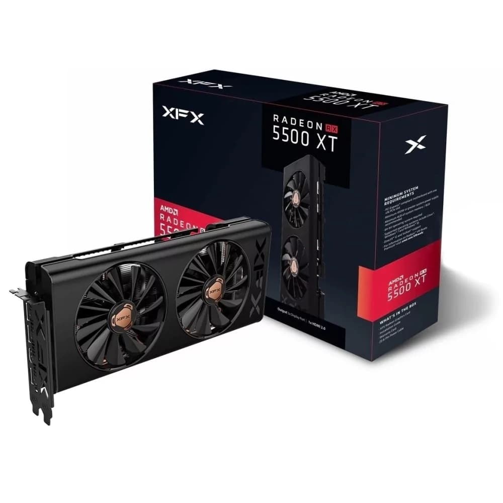 Placa De Vídeo Xfx Amd Radeon Navi Rx5500 Xt Thicc Ii Pro D6 8gb Gddr6 256 Bits - RX-55XT8DFD6