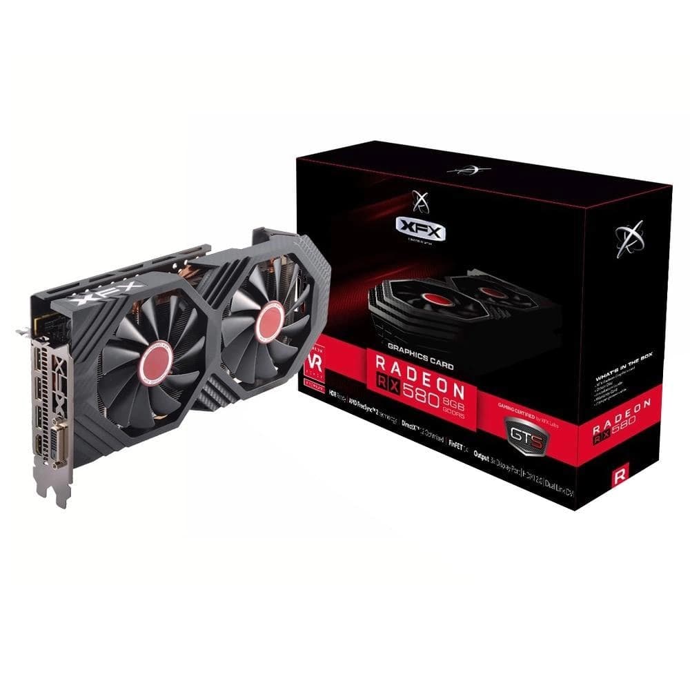 Placa De Vídeo Xfx Amd Radeon Gts Oc+ Xxx Edition Rx580 8gb Gddr5 256 Bits - RX-580P8DFD6