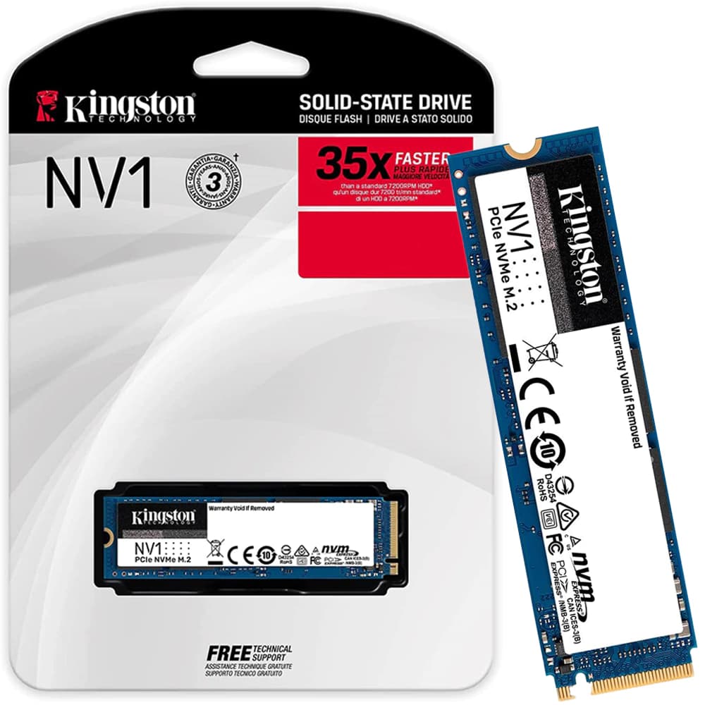 M.2 Kingston Nv1 Pci-E Nvme Gen3 2tb Leituras: 2100mb/S E Gravações: 1700mb/S - SNVS/2000G