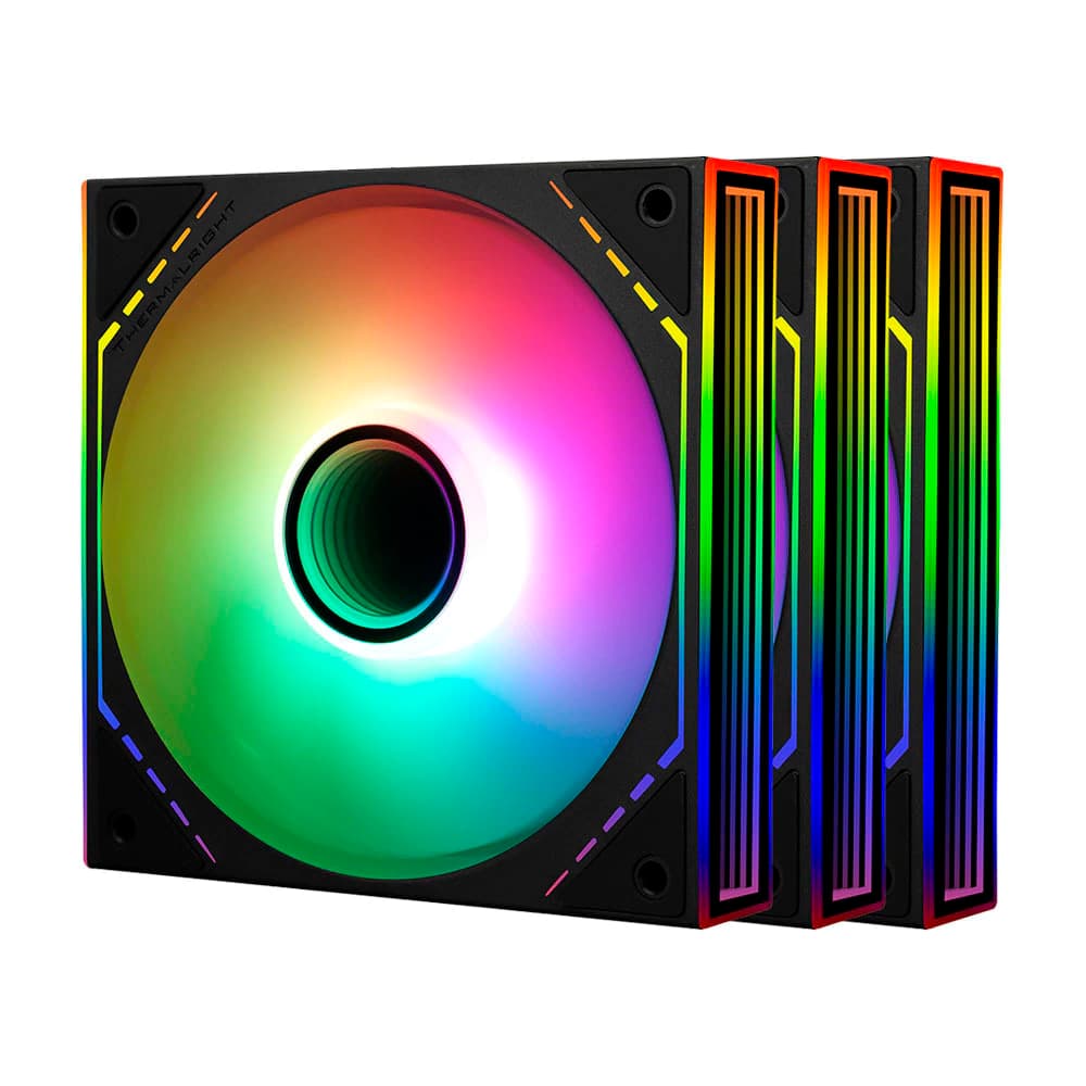 Fan Gamer Thermalright Infinity Mirror Silent-Balance Preto 3 X 120mm Argb Pwm - TL-M12-S