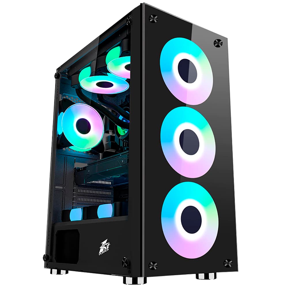 Gabinete Gamer 1stplayer V7 Preto Vidro Temperado Sem Fan Mid Tower - V7