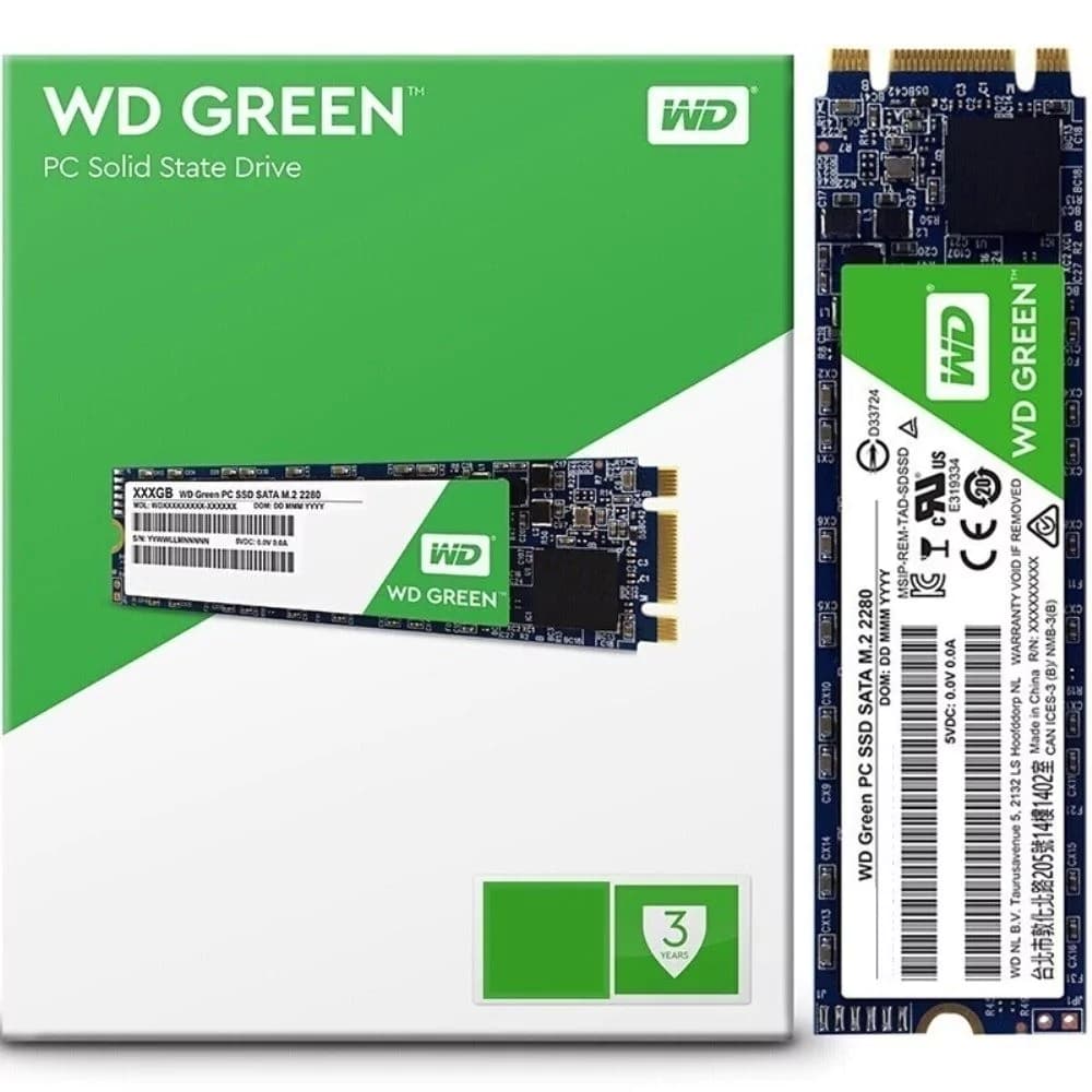 M.2 Wd Green Sata Iii 120gb Leituras: 545mb/S E Gravações: 465mb/S - WDS120G2G0B