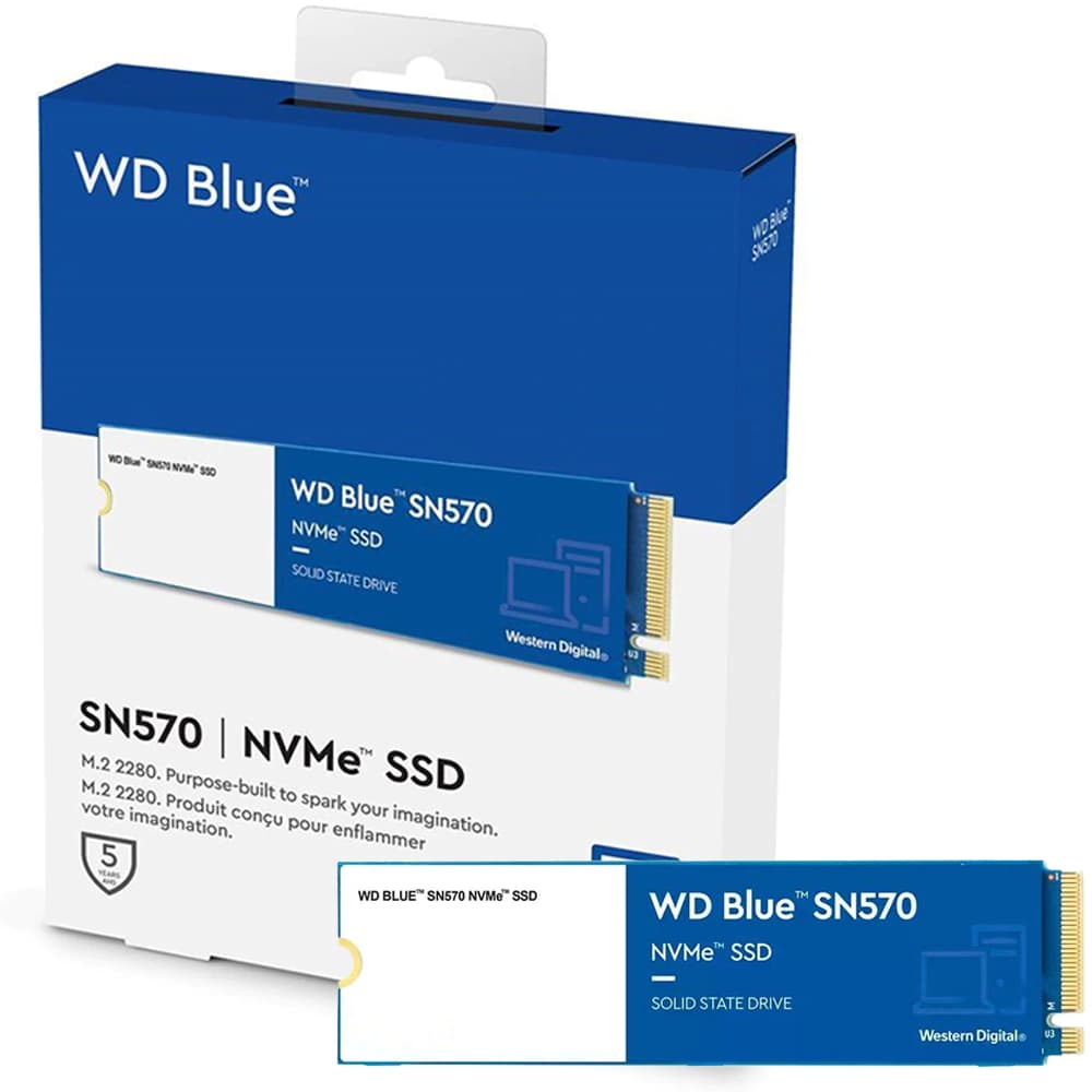 M.2 Wd Blue Sn570 Pci-E Nvme Gen3 250gb Leituras: 3300mb/S E Gravações: 1200mb/S - WDS250G3B0C