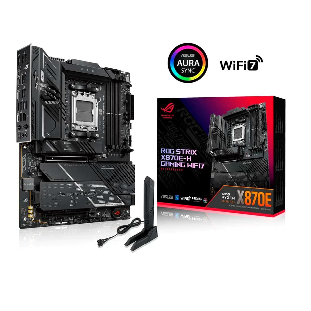 Placa Mãe Asus Rog Strix Gaming Wifi7 X870e-H, Amd Socket Am5 Atx, 4xddr5, Usb Tipo C, M.2, Rede Realtek 5gb, Wi-Fi 7, Bluetooth, Hdmi