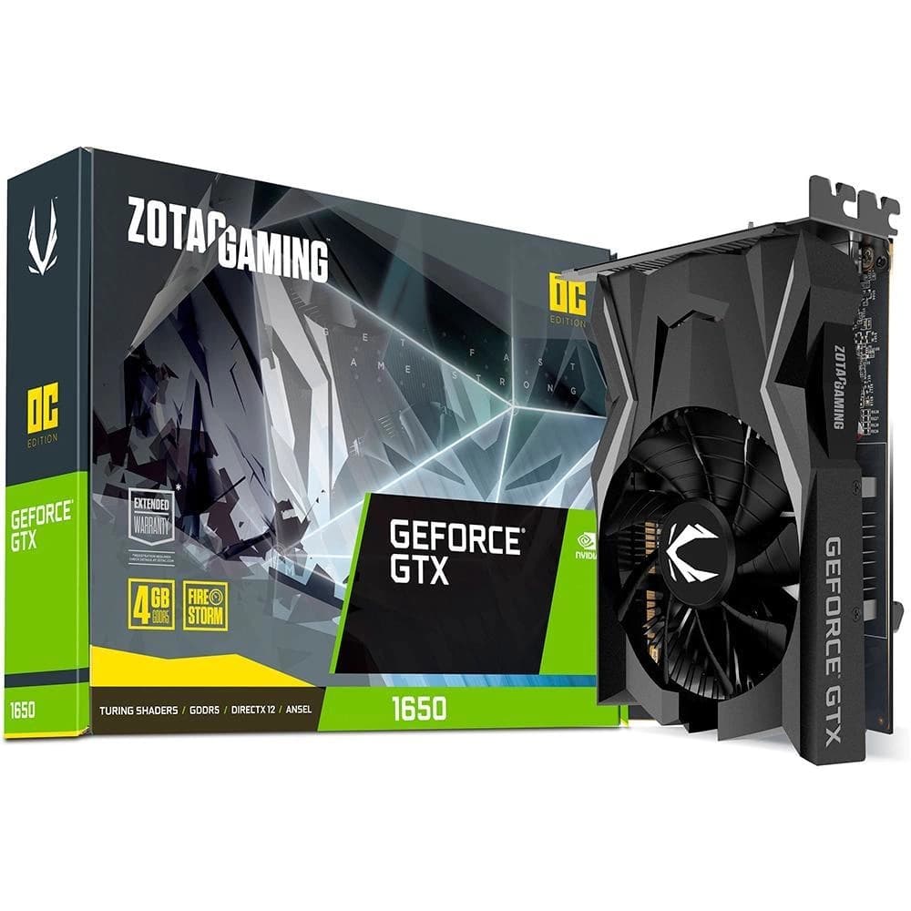 Placa De Vídeo Zotac Nvidia Geforce Oc Edition Gtx1650 4gb Gddr5 128 Bits - ZT-T16500F-10L