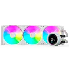 Water Cooler Kalkan Alpha 360 ARGB, 360mm, Com Display, Intel-AMD, Branco (KLK00049)