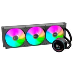Water Cooler Kalkan Alpha 360 ARGB, 360mm, Com Display, Intel-AMD, Preto (KLK00048)