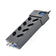 Filtro de linha DPS Clamper Multi Proteção 8 tomadas - Preto (X-FC-PT-8Bt-2J1-2CF-L-P)
