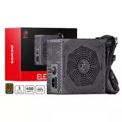 Fonte PCYES Electro V2 450W, 80 Plus Bronze, PFC ATIVO (ELECV2PTO450W)