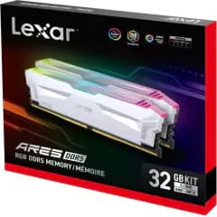 Memória Lexar ARES RGB 32GB (2x16GB) DDR5 6400MHz CL32 Intel XMP 3.0 (White) (LD5EU016G-R6400GDWA)