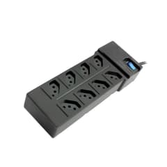 Filtro de linha DPS Clamper Multi Energia 8 tomadas - Preto (E-FC-PT-8Bt-L-P)