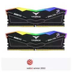 Memória TEAMGROUP T-Force Delta RGB, Black, 32GB (2x16GB) 6400 MHZ, DDR5, CL32 (FF3D532G6400HC32ADC01)