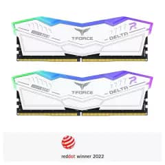 Memória TEAMGROUP T-Force Delta RGB, White, 32GB (2x16GB) 6400 MHZ, DDR5, CL32 (FF4D532G6400HC32ADC01)