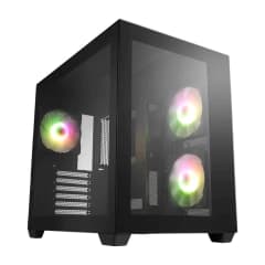 Gabinete FSP CMT380, Mid Tower, ATX c/ 3 Fans ARGB Lateral em Vidro Temperado, Preto (CMT380-ARGB)