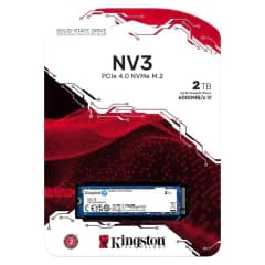 SSD 2 TB Kingston NV3, M.2 2280 PCIe 4.0, NVMe, Leitura: 6000 MB/s e Gravação: 5000 MB/s (SNV3S/2000G)