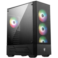 Gabinete MSI MAG Forge 112R, Mid Tower, Vidro Temperado, ATX, ARGB, Com 4 Fans, Preto (306-7G16X23-809)