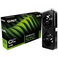 Palit NVIDIA GeForce RTX 5050 Dual OC, 8GB, GDDR6, DLSS, Ray Tracing (NE65050S19P1-GB2070D)