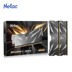 Netac Shadow II 16GB (2x8GB) DDR4 3200 Mhz, CL16, Preta (NSWKU1BD4163200LH8DP)