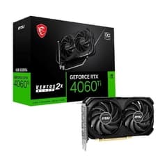 MSI NVIDIA GeForce RTX 4060 Ti VENTUS 2X BLACK OC, 8GB, GDDR6, DLSS, Ray Tracing (912-V515-024)