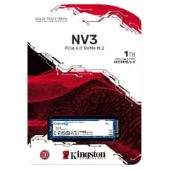 SSD 1 TB Kingston NV3, M.2 2280 PCIe 4.0, NVMe, Leitura: 6000 MB/s e Gravação: 4000 MB/s (SNV3S/1000G)