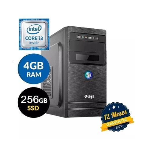 Computador Desktop Login Intel Core i3 3.3GHz 4GB RAM 256GB SSD Linux