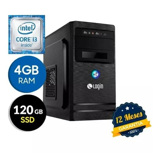 Computador Desktop Login Intel Core i3 3.4GHz 4GB RAM 120GB SSD Linux