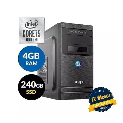 Computador Desktop Login Intel Core i5 10400 2.90 GHz (Max. 4.30 GHz) 240GB SSD 4Gb Ram DDR4 3200MHz Linux