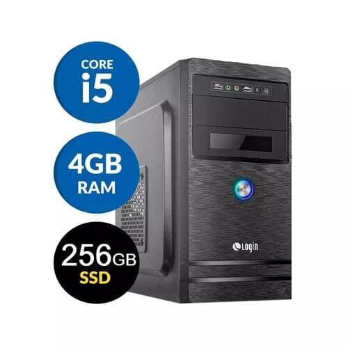 Computador Desktop Login Intel Core i5 3.4GHz (Max. Turbo 3.8GHz) 256GB SSD 4GB Ram Linux