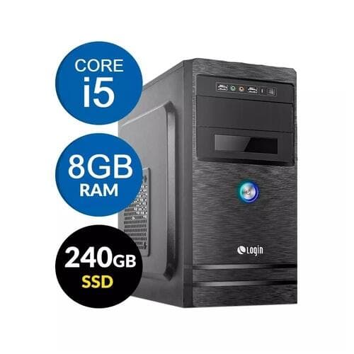 Computador Desktop Login Intel Core i5 3.6GHz (Max. Turbo) 8GB RAM 240GB SSD Linux