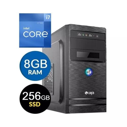 Computador Login Intel Core i7 12700 2.1Ghz Max 4.9Ghz 8Gb Ram 3200Mhz 256Gb SSD Linux