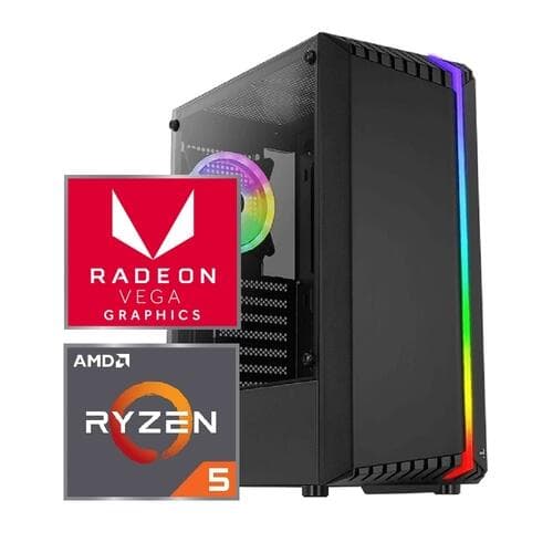 PC Gamer Login AMD Ryzen 5 5600G (Max. 4.4GHz) SSD 480Gb Mem 8Gb Linux Preto