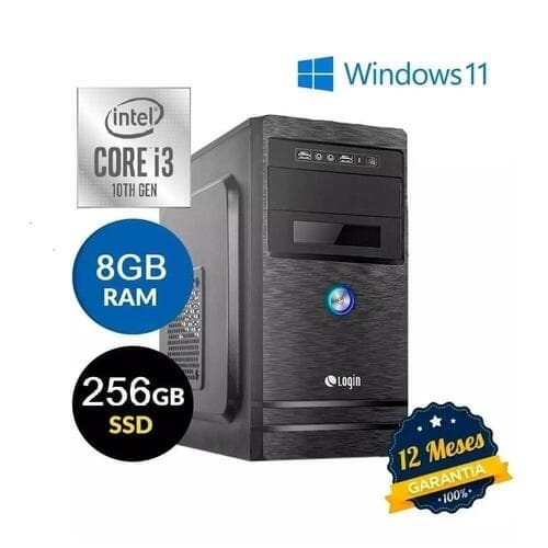 Computador Login Intel Core i3 10305T 3.00 GHz (Max. 4.0 GHz) 256GB SSD 8Gb Ram DDR4 3200MHz Windows 11 Home
