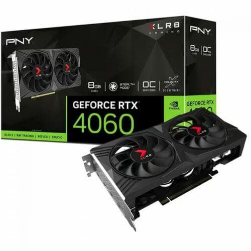 Placa de V�deo PNY NVIDIA GeForce RTX 4060 VERTO Dual Fan, 8GB, GDDR6, DLSS, Ray Tracing, VCG40608DFXPB1