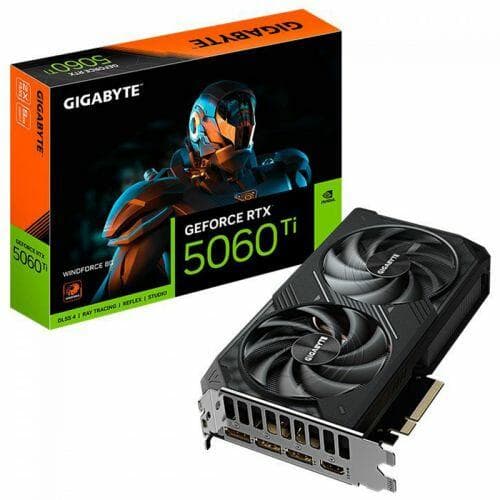 Placa De V�deo Gigabyte Geforce RTX 5060 Ti Windforce 8GB Gddr7 128 Bits - Gv-n506twf2-8gd