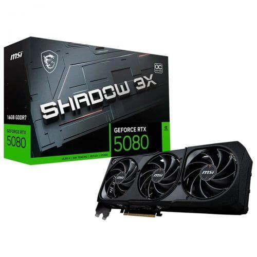 Placa de V�deo MSI NVidia GeForce RTX 5080 16G SHADOW 3X OC, 16GB GDDR7, 256 bits - 912-V531-031