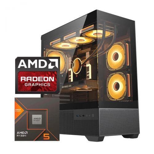 PC Gamer Login Ryzen 5 8500G, 32GB DDR5, SSD 512GB, Radeon 740M, Fonte 750W 80 Plus Bronze, Linux