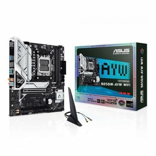 Placa-M�e ASUS B650M-AYW WIFI mATX, AM5, DDR5, PCIe 5.0, Wi-Fi 6 90MB1KI0-M0EAY0