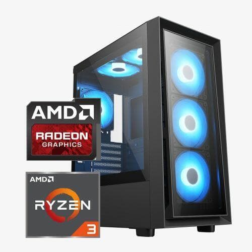 PC Gamer Login AMD Ryzen 3 3200G 3.6GHz (Max. 4.0 GHz), 8GB DDR4 3200MHz, SSD 256Gb, Fonte 500W 80 Plus Bronze, Linux